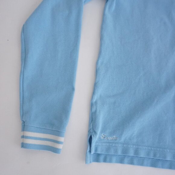 Vintage Lacoste Baby Blue Tennis Prep Golf Long Sleeve Cotton Polo Shirt 16 - Picture 6 of 12